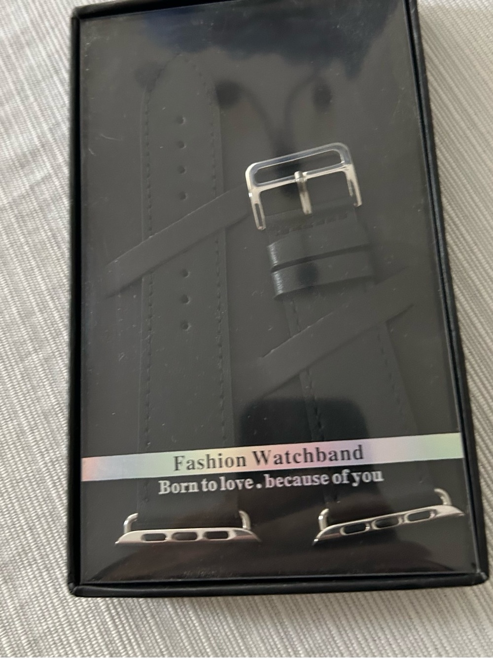 Men’s Black Leather Watch Band